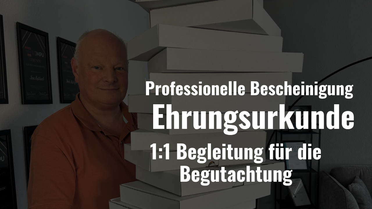 123MPU – Professionelle Bescheinigung & Ehrungsurkunde, 1:1 Begleitung für die Begutachtung